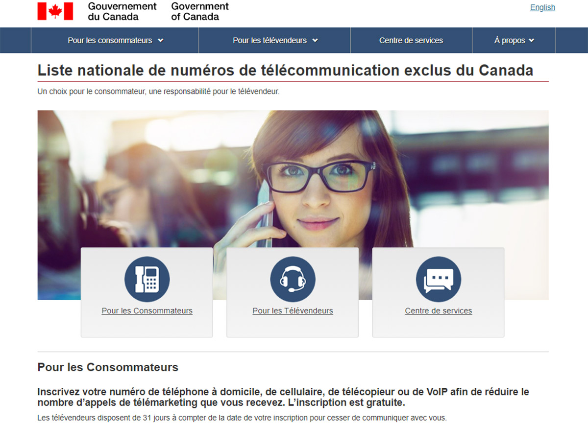 La Liste nationale de numéros de télécommunication exclus du Canada